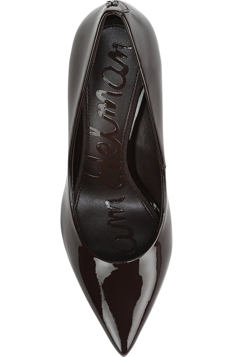 Sam Edelman Hazel Pointed Toe Pump, Alternate, color, Chocolate Patent Leather