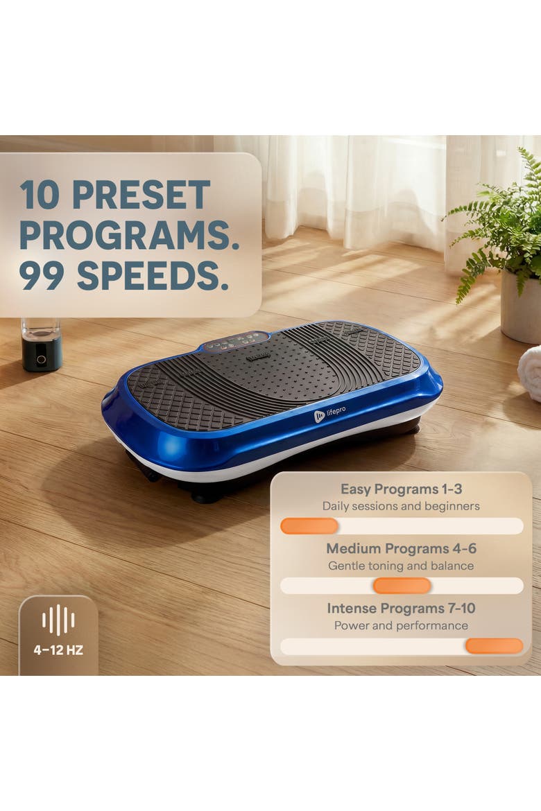 Waver Vibration Plate Exercise Machine Whole Body Vibrating Platform, Alternate, color, Blue