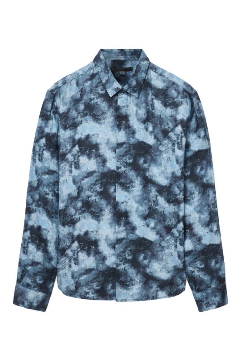 Rodney Hidden Placket Button-Up Shirt, Alternate, color, TITANIUM BLUE