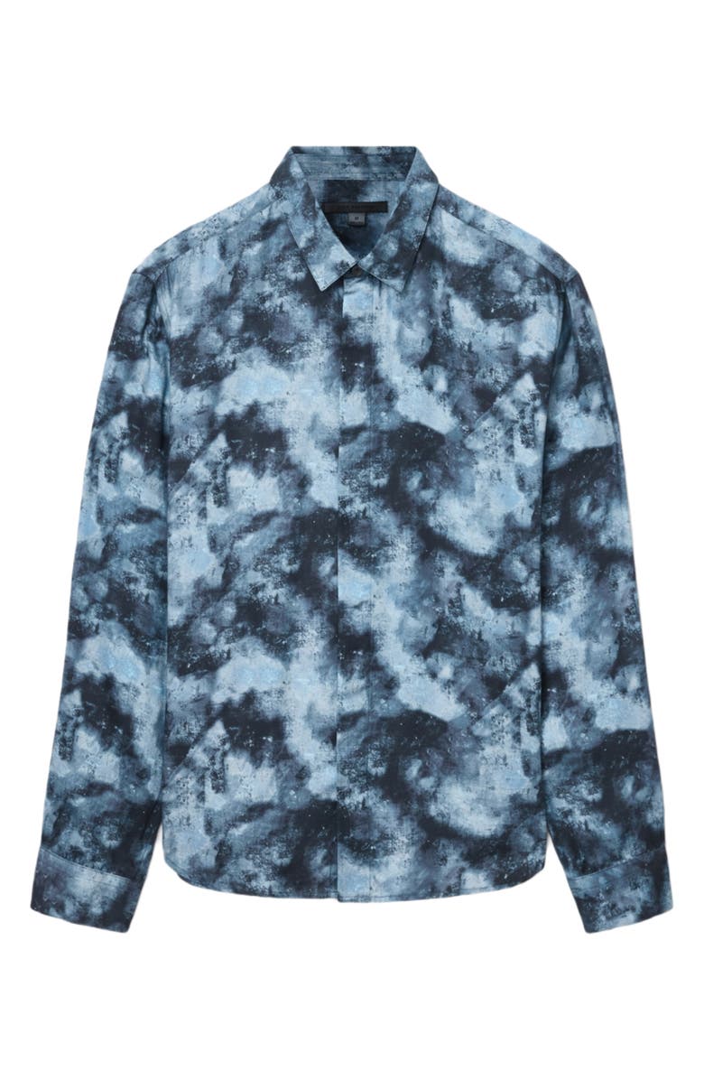 John Varvatos Rodney Hidden Placket Button-Up Shirt, Alternate, color, Titanium Blue