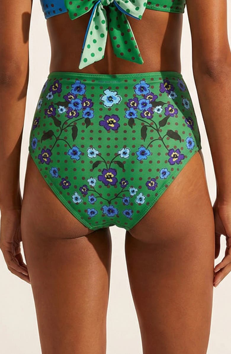 Jessie Zhao New York Polka Bloom Reversible Bikini Bottom, Alternate, color, Green
