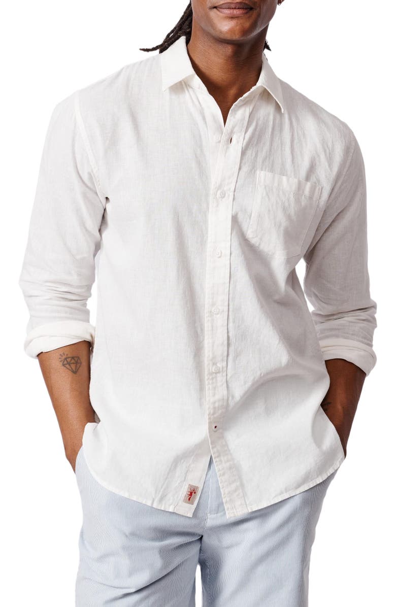 Aubin Grainsby Linen Cotton Relaxed Shirt, Alternate, color, White