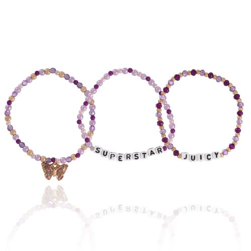 Juicy Couture Kids Kids "juicy Superstar" Beaded Bracelet Set In Pink
