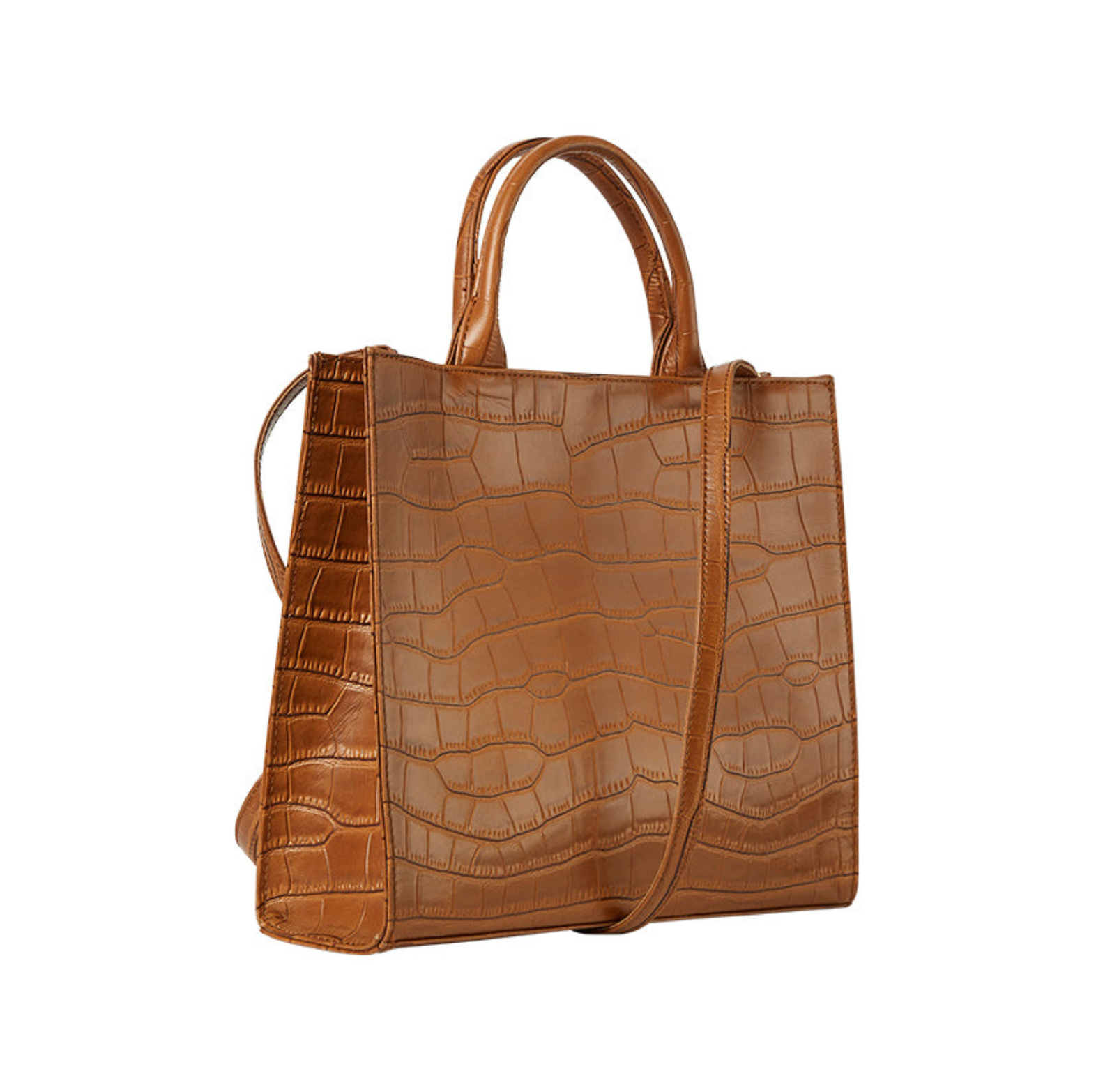 The Adele Croc Handbag, Alternate, color, Saddle Croc