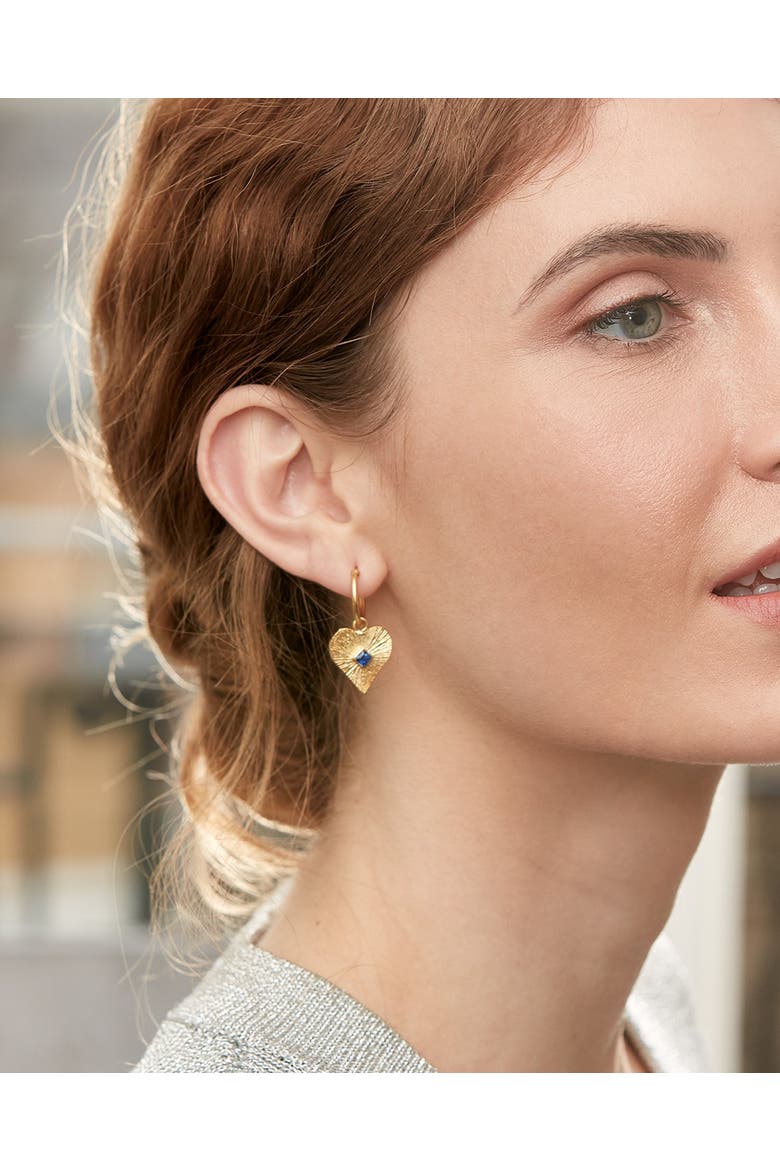 Heart Hoop Earrings, Alternate, color, Gold