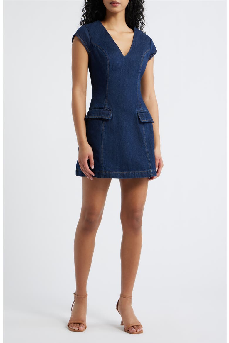 Flavia Denim Minidress, Main, color, INDIGO