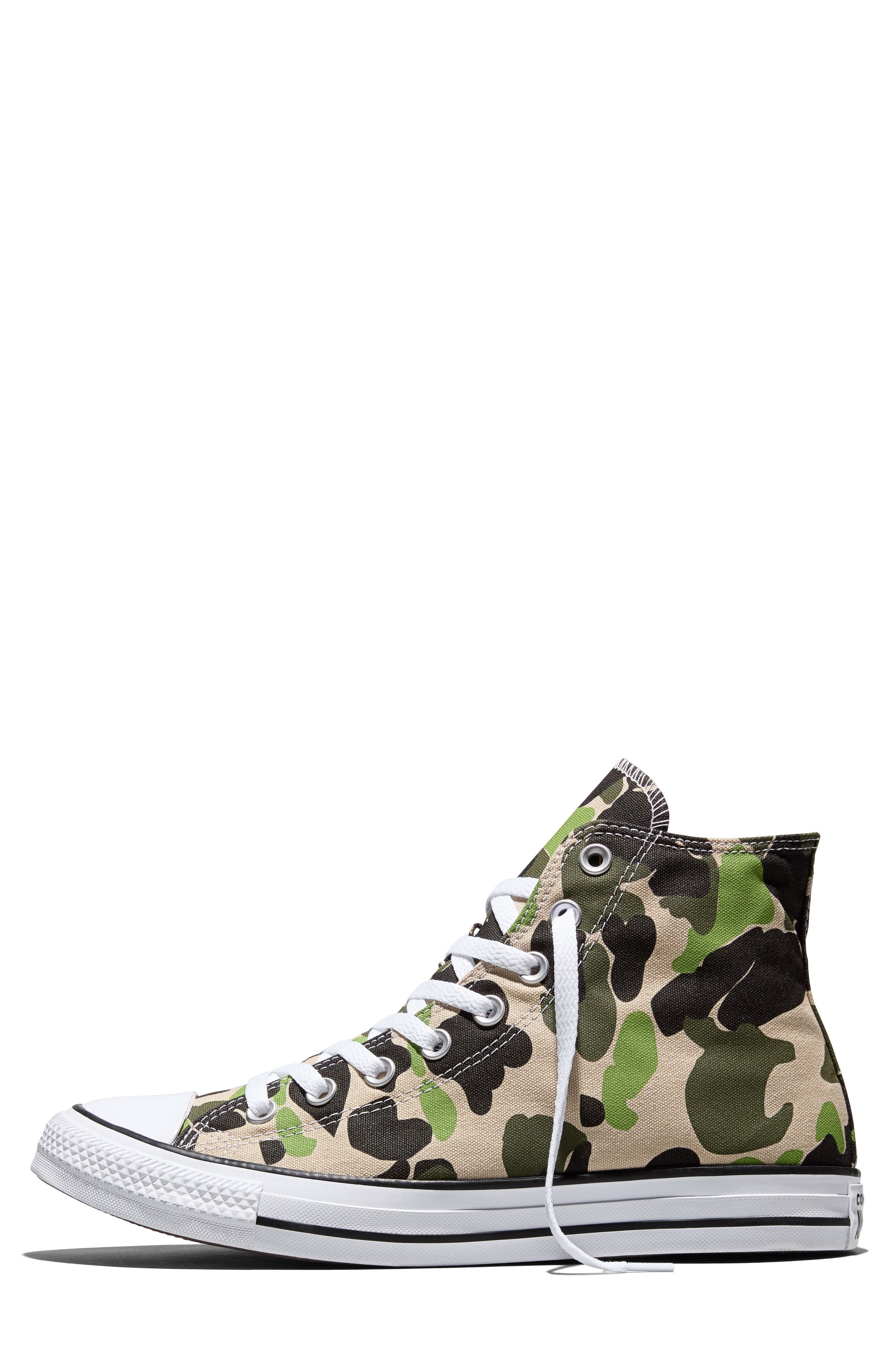 Chuck Taylor All Star Camo High Top Sneaker, Alternate, color, NUTTY GRANOLA/ AVOCADO GLASS
