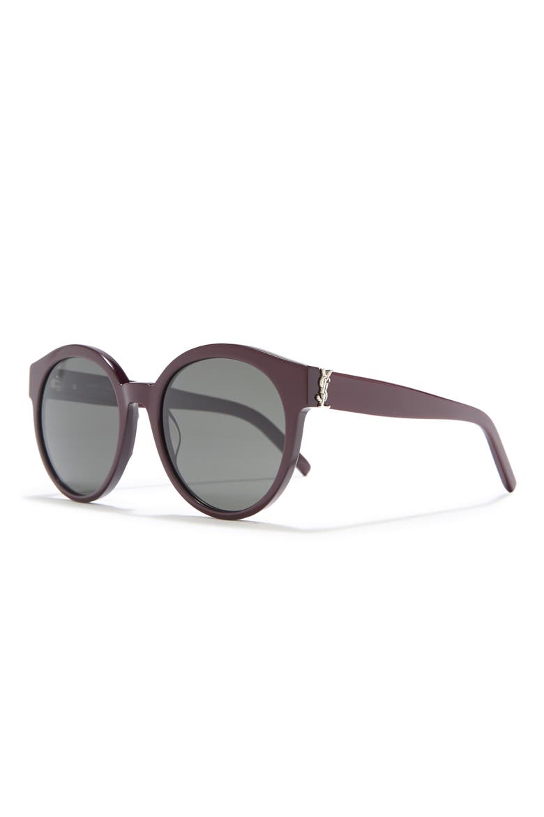 54mm Round Sunglasses, Alternate, color, BURGUNDY GREY/GRY