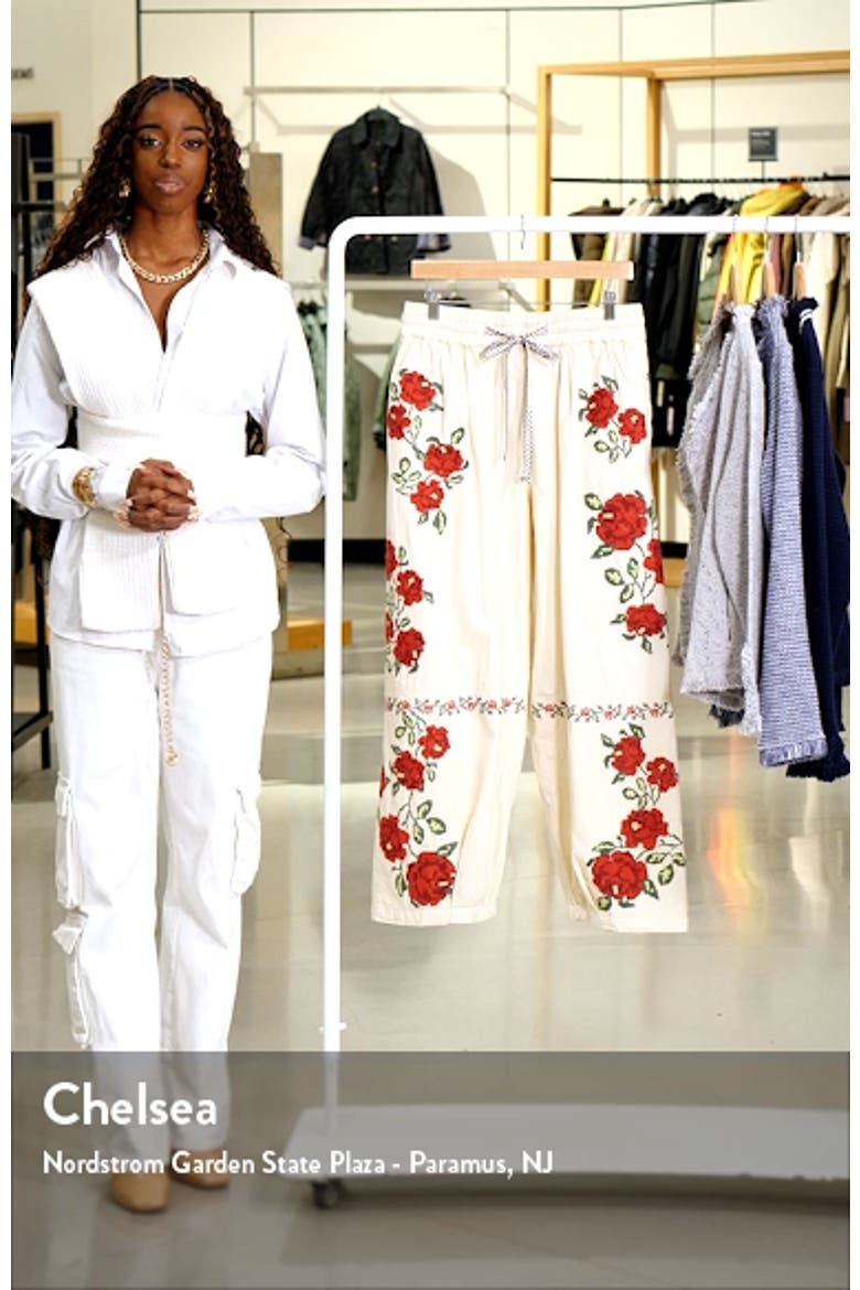 Free People Rosalia Floral Embroidered Pants (Women) | Nordstrom