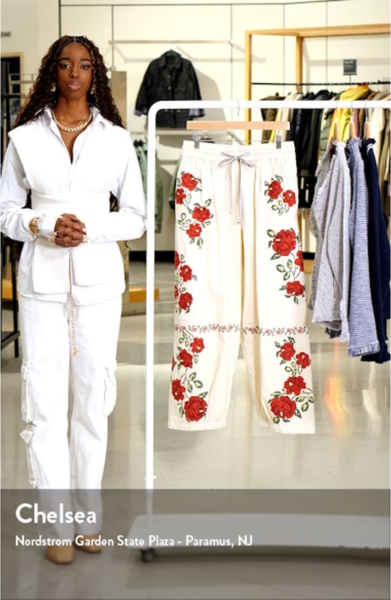 Rosalia Floral Embroidered Pants, sales video thumbnail