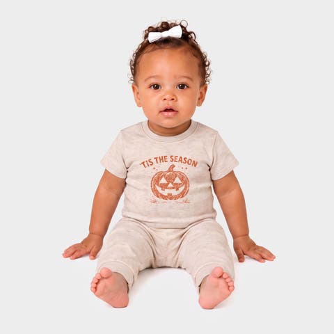 Tis The Season Jack O Lantern Infant Jogger Pant Crew Set