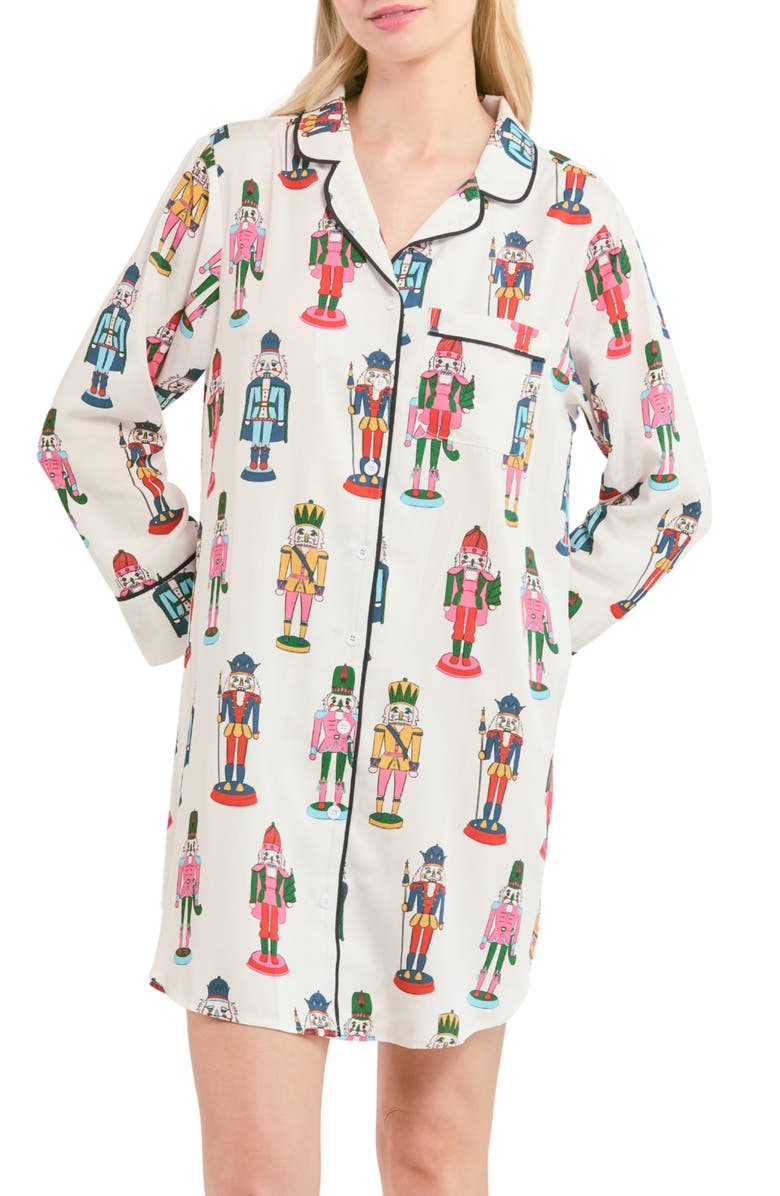 Katie Kime Holiday March Sleep Shirt, Main, color, Multi