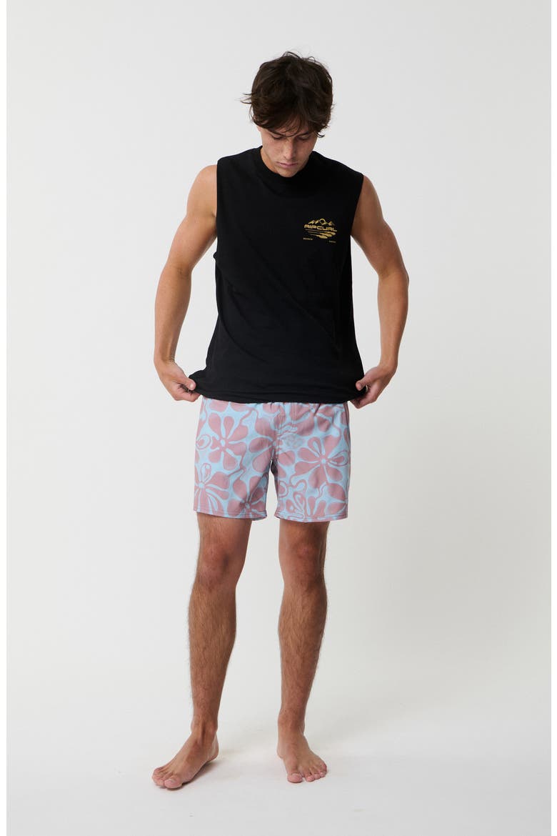 Sessions Floral Swim Trunks, Alternate, color, CRYSTAL BLUE