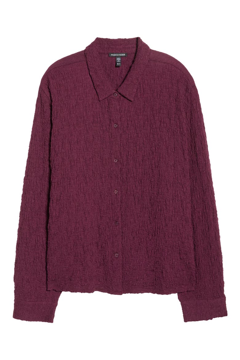 Classic Collar Stretch Organic Cotton Blend Button-Up Shirt, Alternate, color, WINE