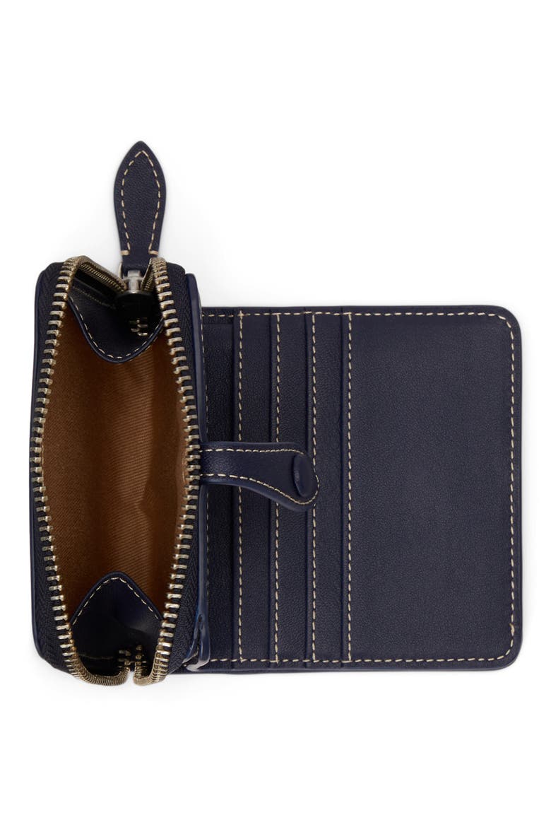 Bear Graphic Leather Billfold Wallet, Alternate, color, NEWPORT NAVY