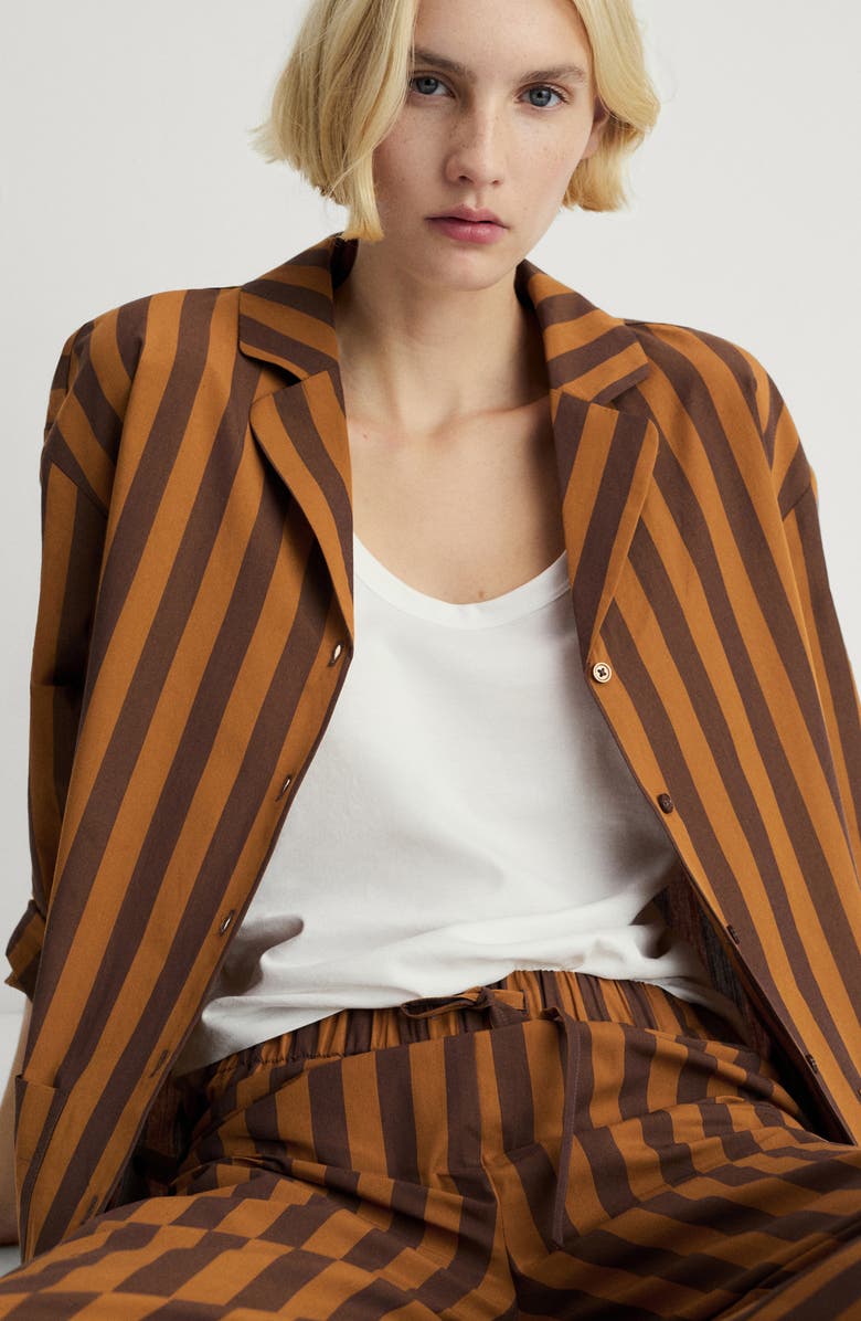 MANGO Stripe Cotton Pajama Pants, Alternate, color, 