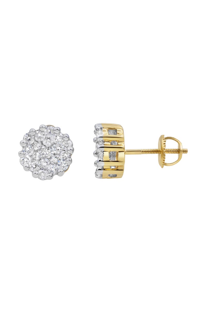 LuvMyJewelry Contemporary 14K Yellow Gold Diamond Stud Earrings - 0.93ct., Alternate, color, 
