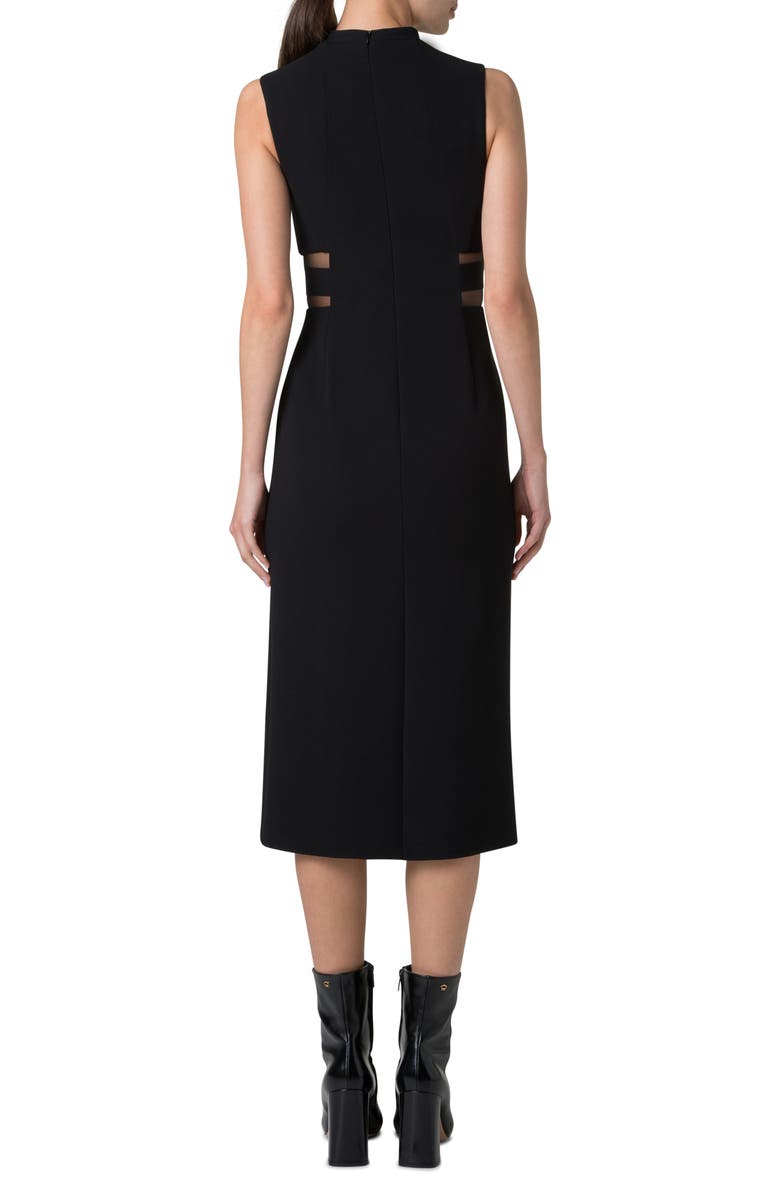 Akris Illusion Inset Stretch Wool Sheath Dress, Alternate, color,