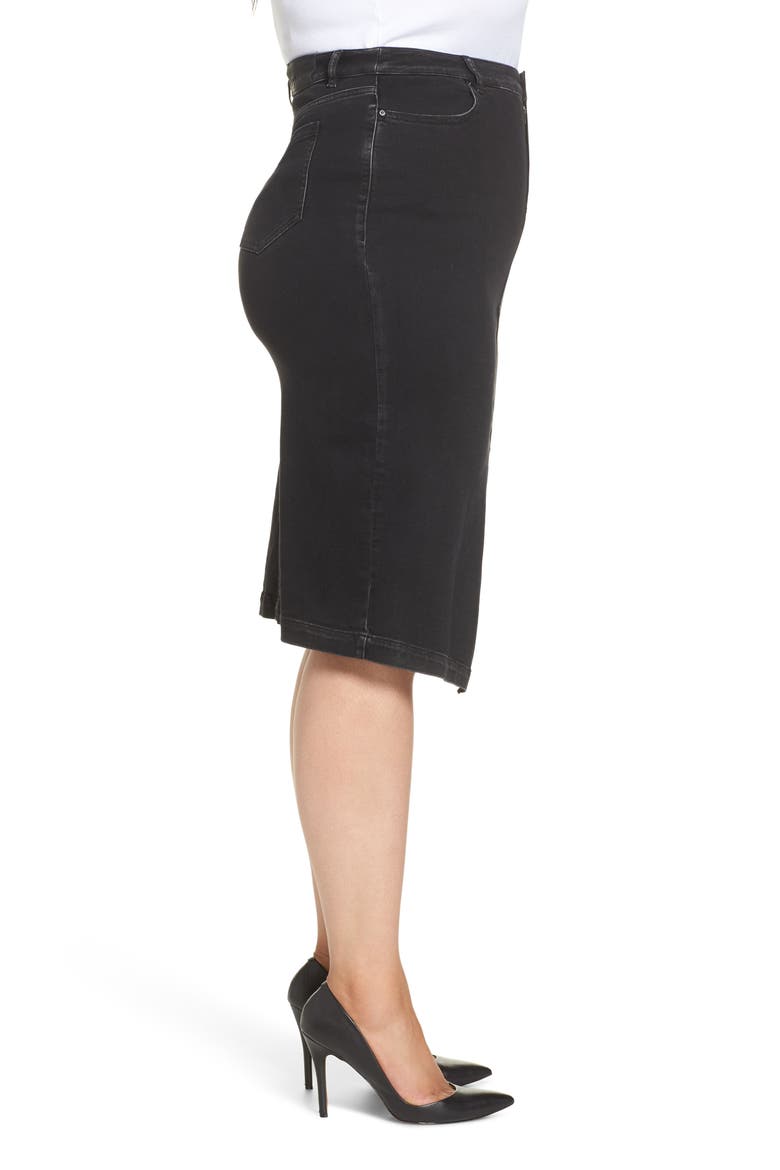 Canoa Asymmetrical Denim Skirt, Alternate, color, BLACK 2