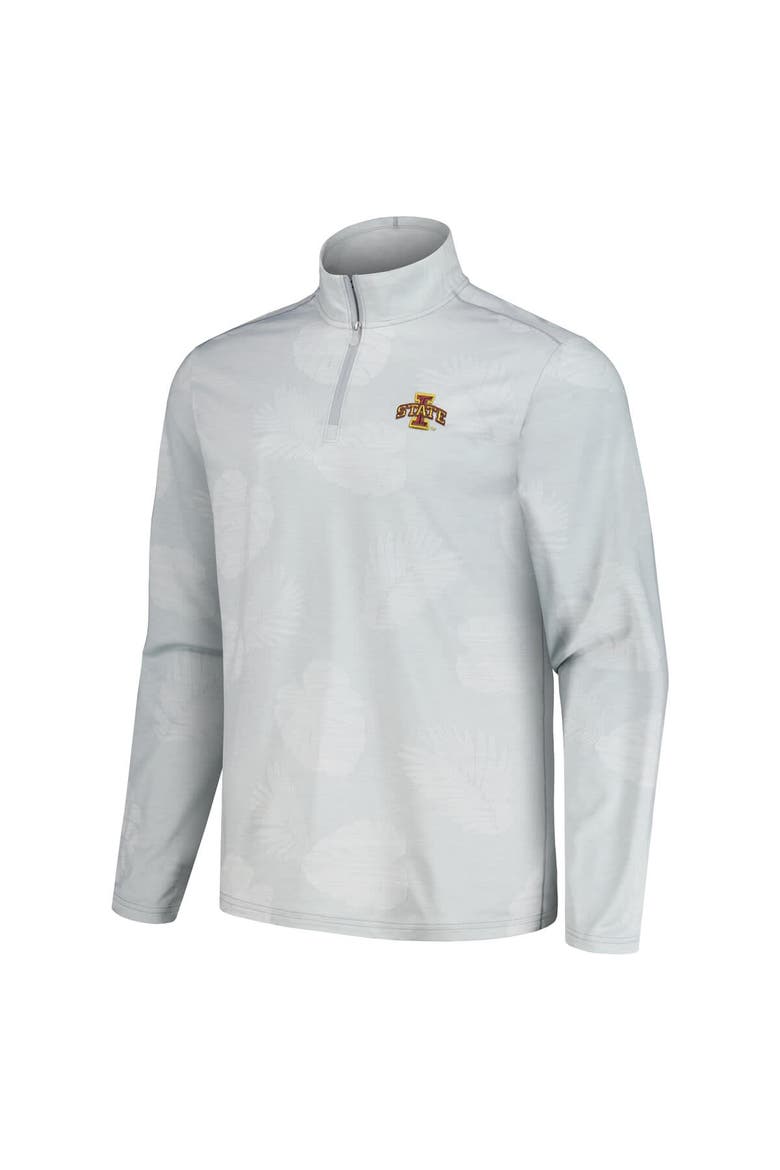 Men's Tommy Bahama Gray Iowa State Cyclones Delray Frond IslandZone Half-Zip Jacket, Alternate, color, Gray