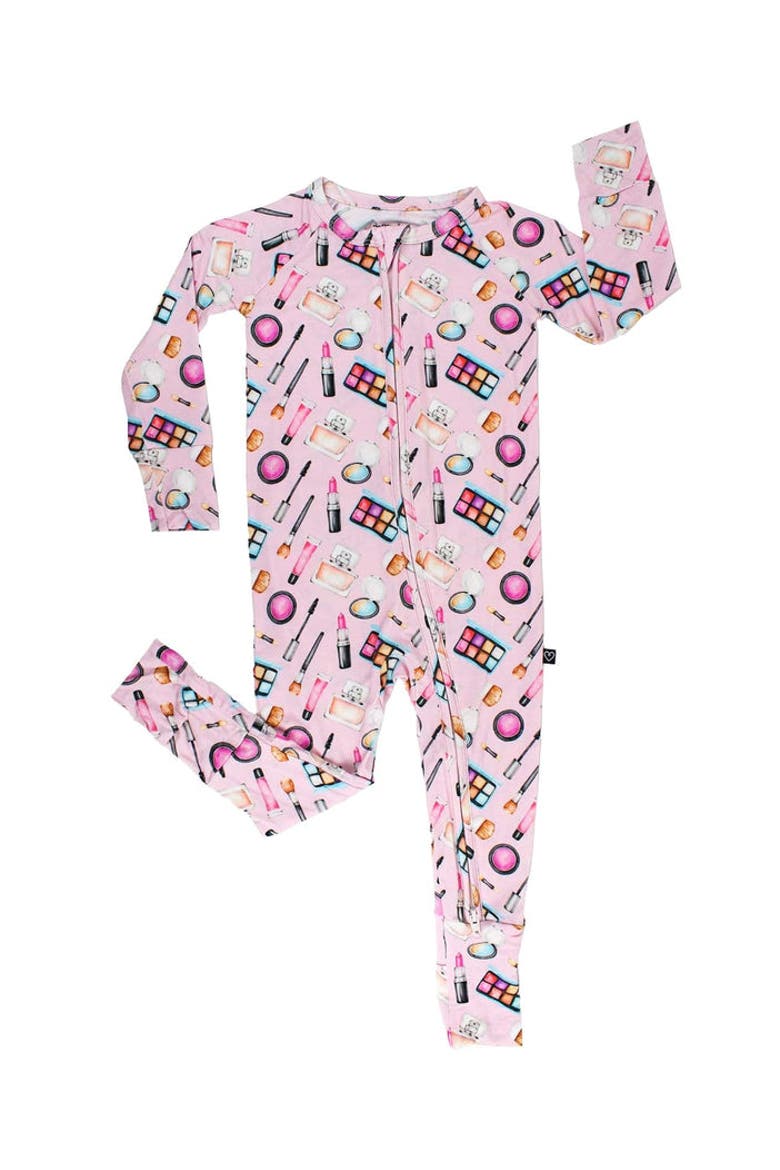 Makeup Print Convertible Romper, Main, color, Pink