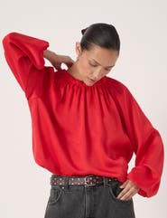 Hush Satin Bubble Hem Top