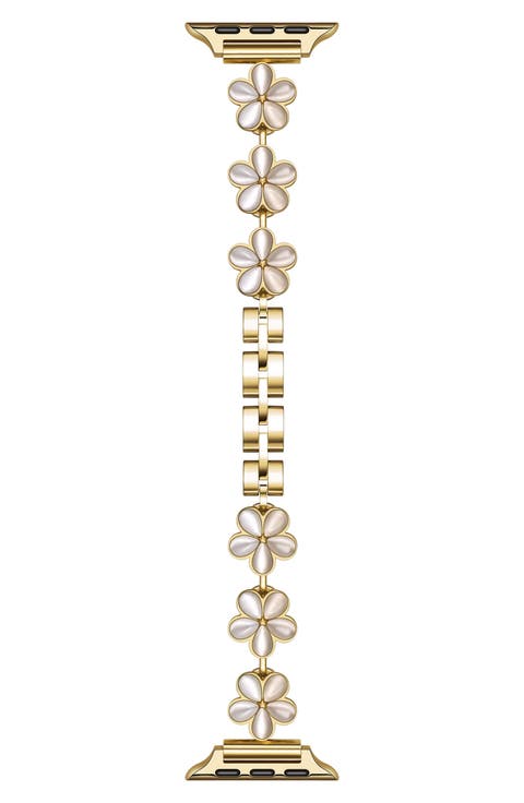 June Flower Stainless Steel Apple Watch® Watchband