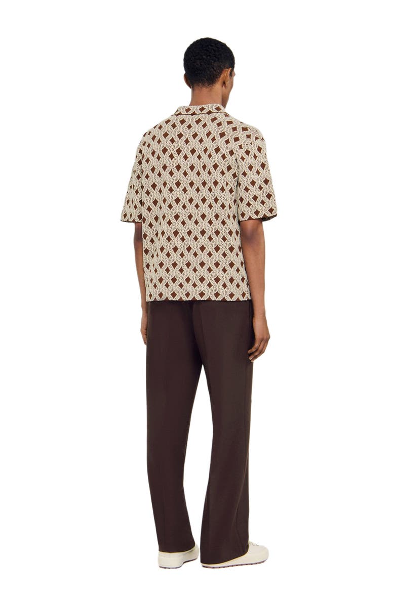 SANDRO Rope jacquard shirt, Alternate, color, Butter Cream