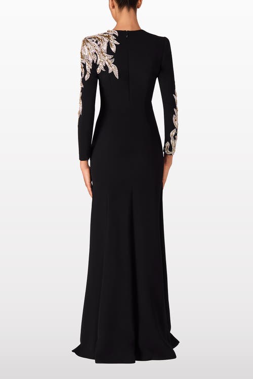 Jenny Packham Honor Sequin-embellished Maxi Gown In Black