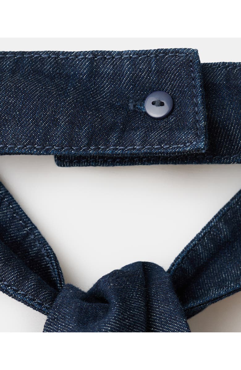 MANGO Cotton & Linen Denim Crop Halter Top, Alternate, color, 