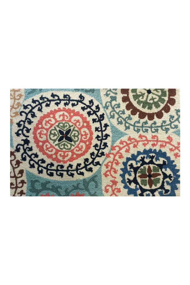 Shayla Medallion Indoor/Outdoor Doormat, Main, color, AQUA MULTI