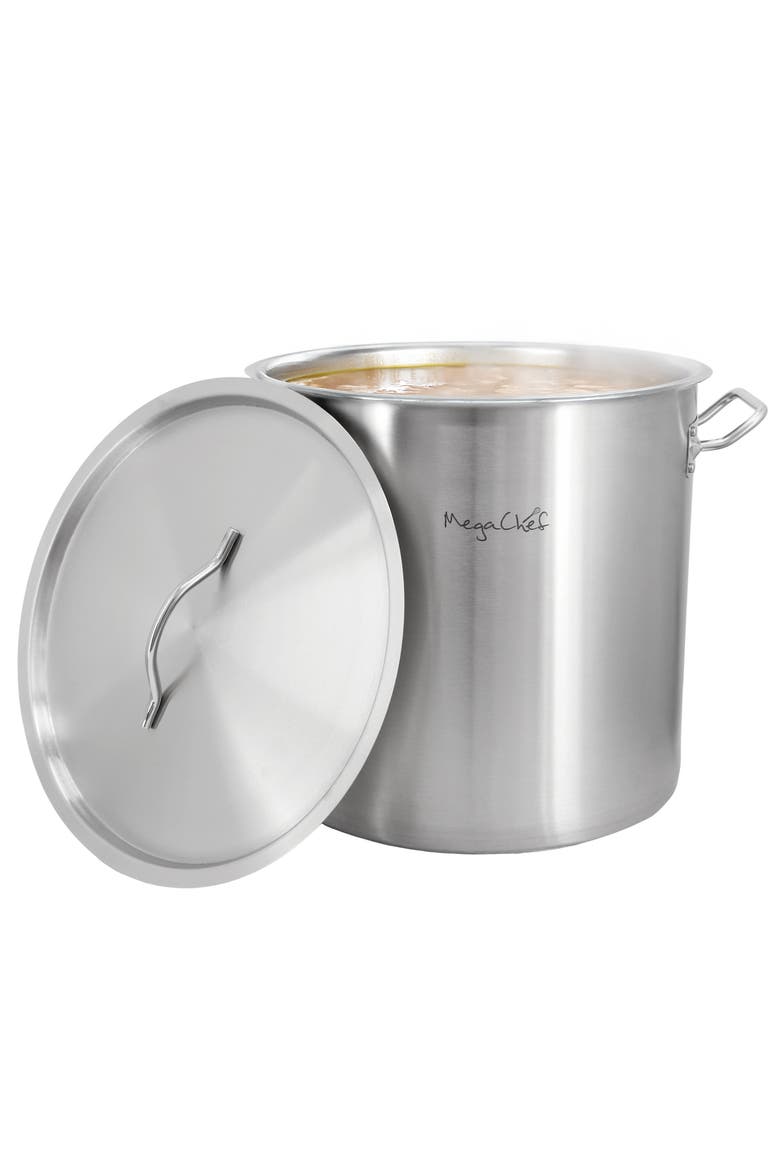 52.8 Quart Stainless Steel Stock Pot, Main, color, Silver