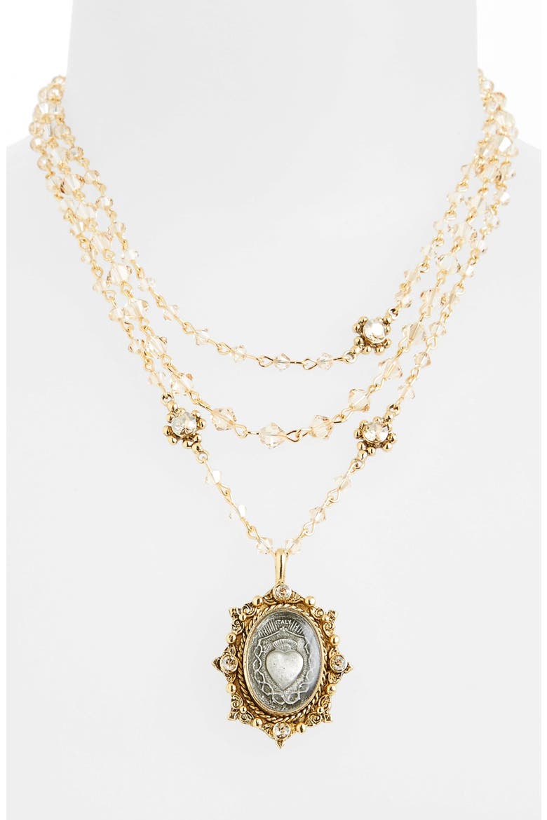 'Magdalena - Sacred Heart' Necklace (Nordstrom Exclusive), Alternate, color, GOLD GOLDEN SHADOW MONO