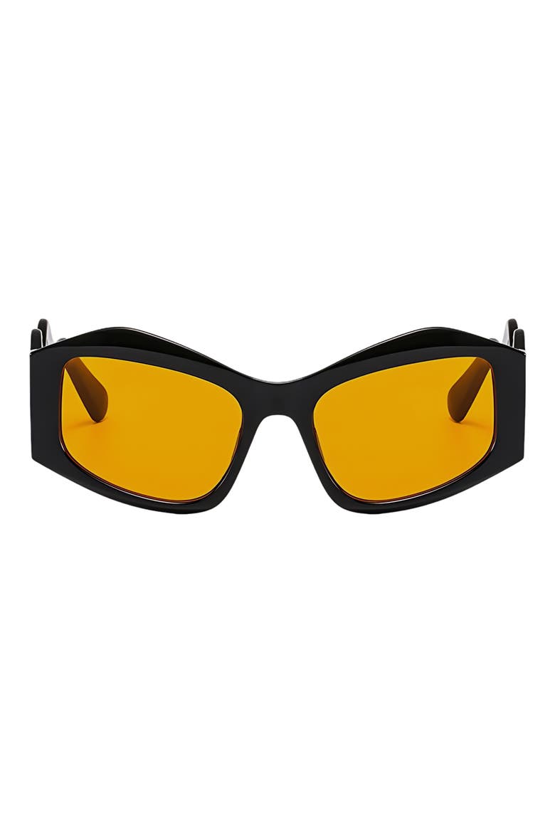 Jade 53mm Polarized Rectangular Sunglasses, Main, color, BLACK / ORANGE