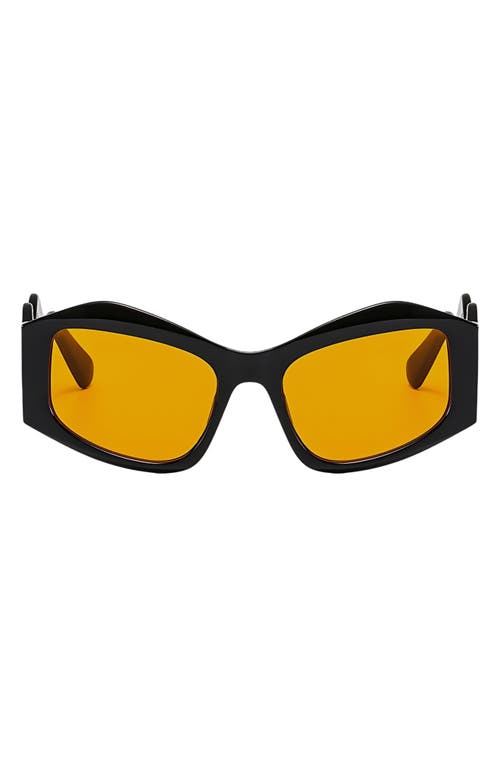 Fifth & Ninth Jade 53mm Polarized Rectangular Sunglasses In Yellow