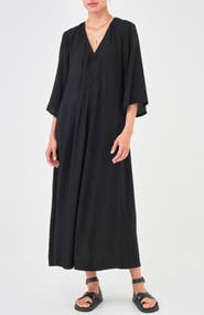 ocean+main Cupro Rouched Front Caftan