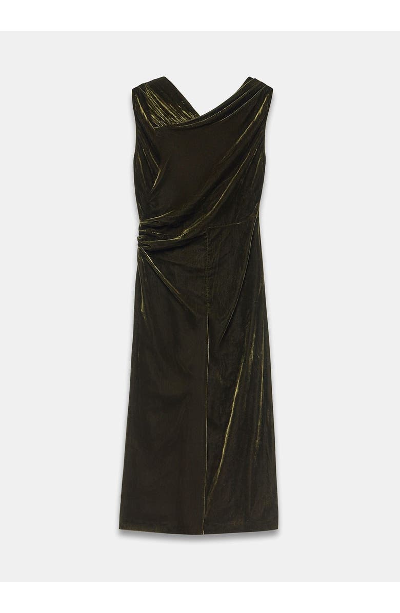 MINT VELVET Velvet Scarf Detail Midi Dress, Alternate, color, Khaki