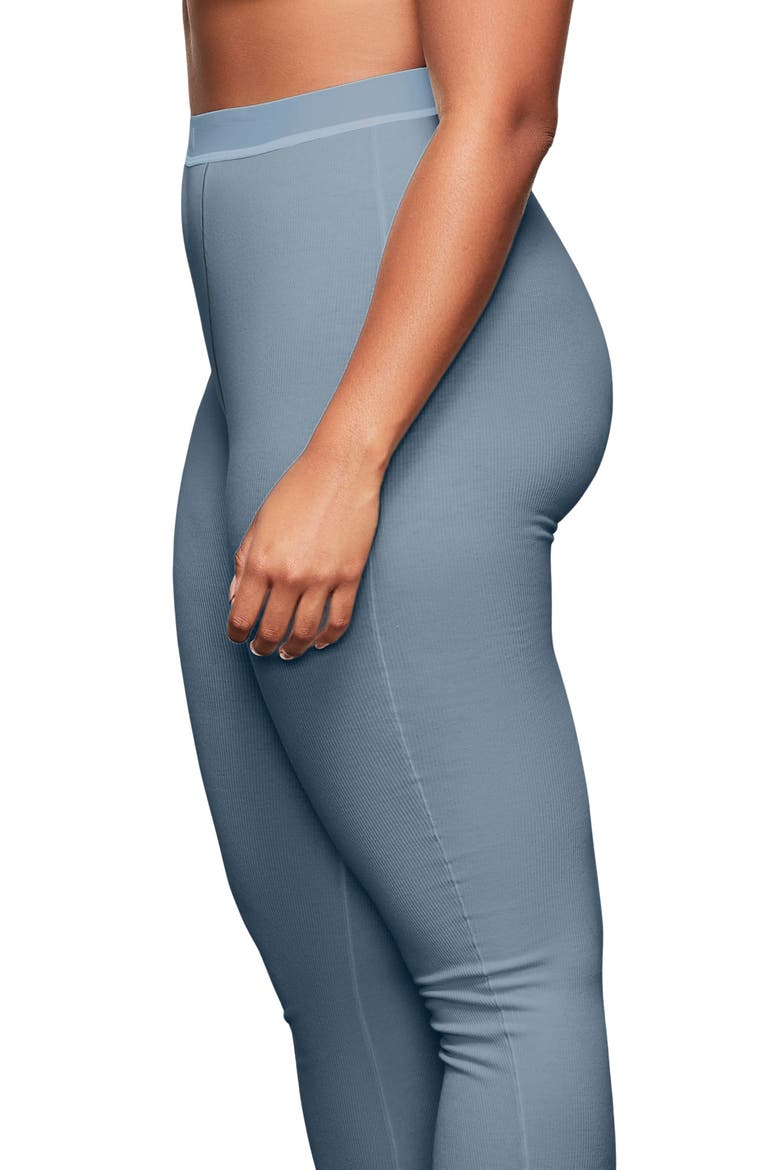 Stretch Cotton Rib Leggings, Alternate, color, KYANITE