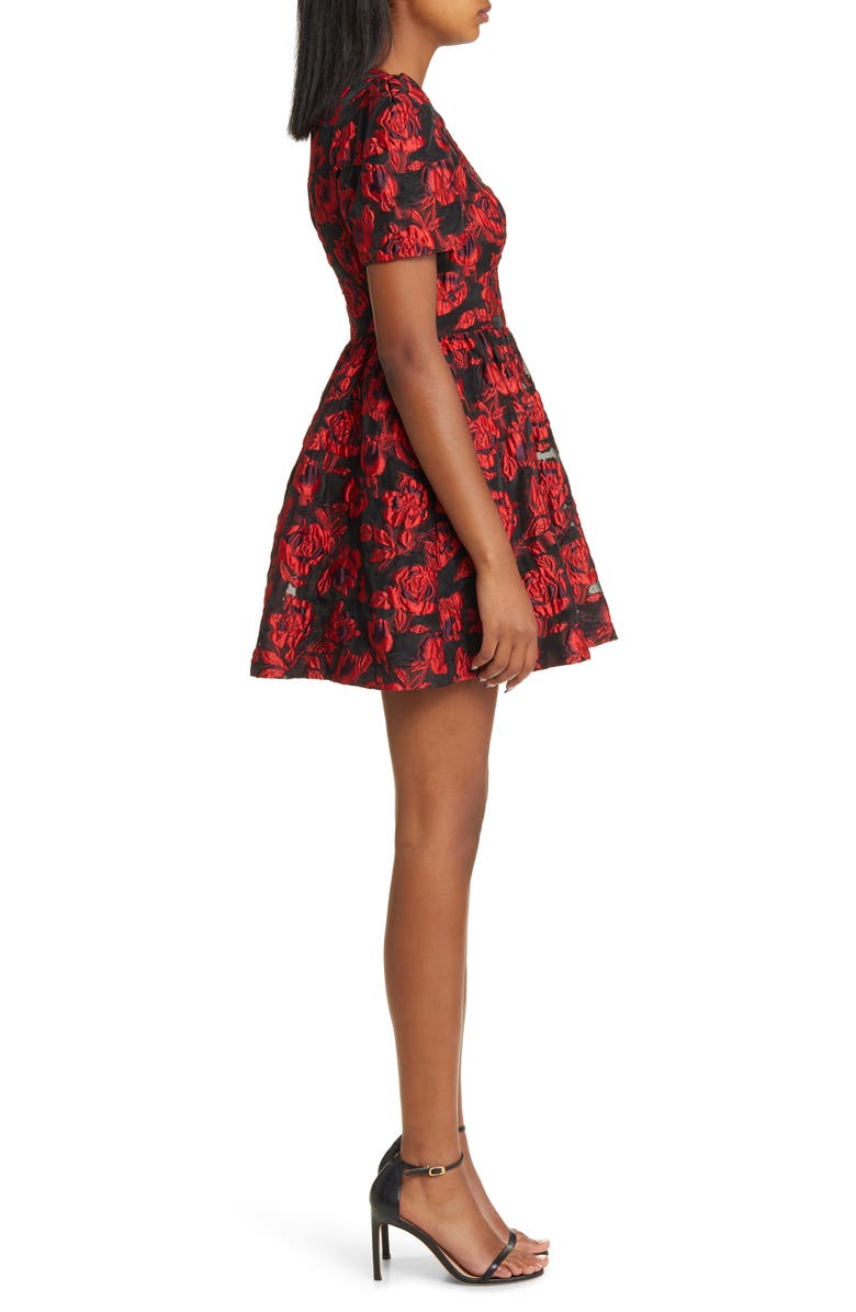 Black Halo Chadwick Floral A-Line Dress, Alternate, color,
