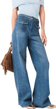 maje Braided flared jeans