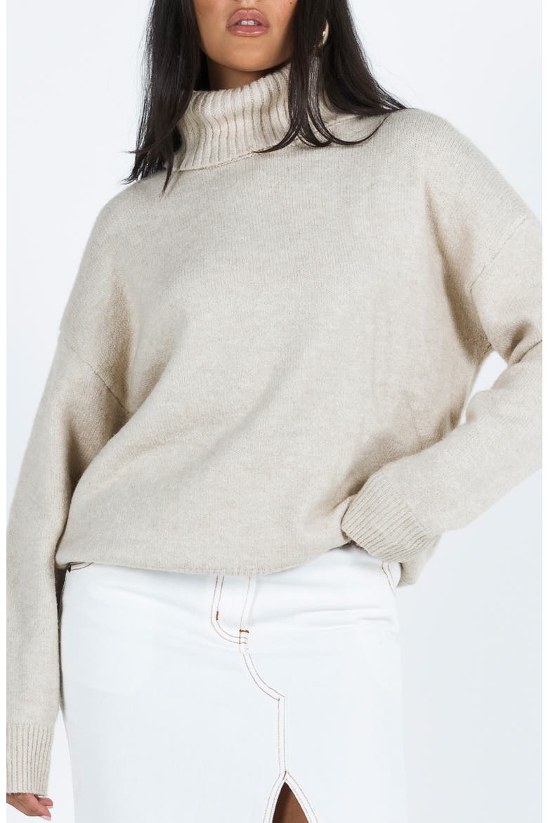 Oswin Oversize Turtleneck Sweater, Main, color, BEIGE