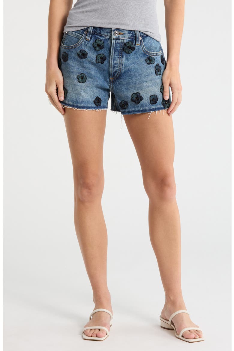 Atelier Embellished Denim Shorts, Main, color, JULIET