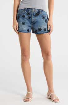 FRAME Atelier Embellished Denim Shorts