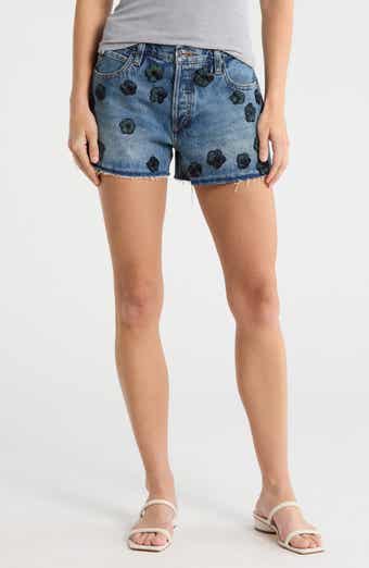 FRAME Atelier Embellished Denim Shorts