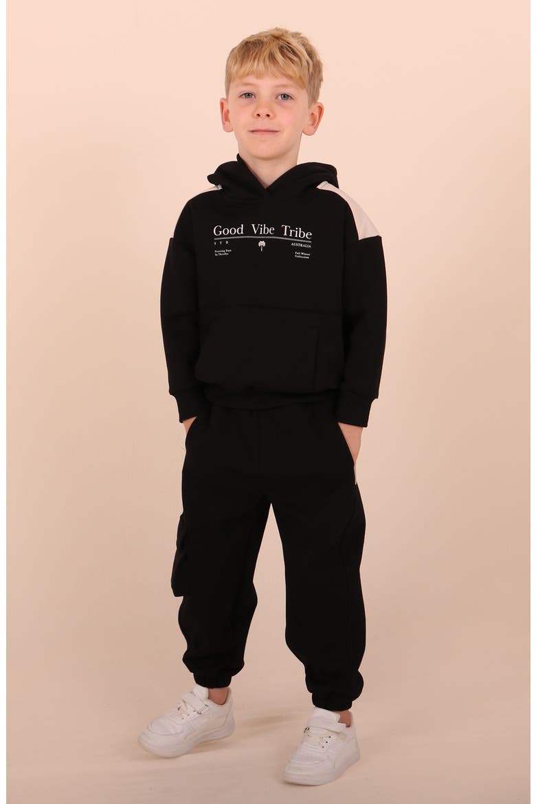Kids' Good Vibe Tribe Graphic Hoodie, Alternate, color, BLACK