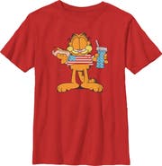 Garfield Boy's Garfield American Hot Dog Love Cat Graphic T-Shirt
