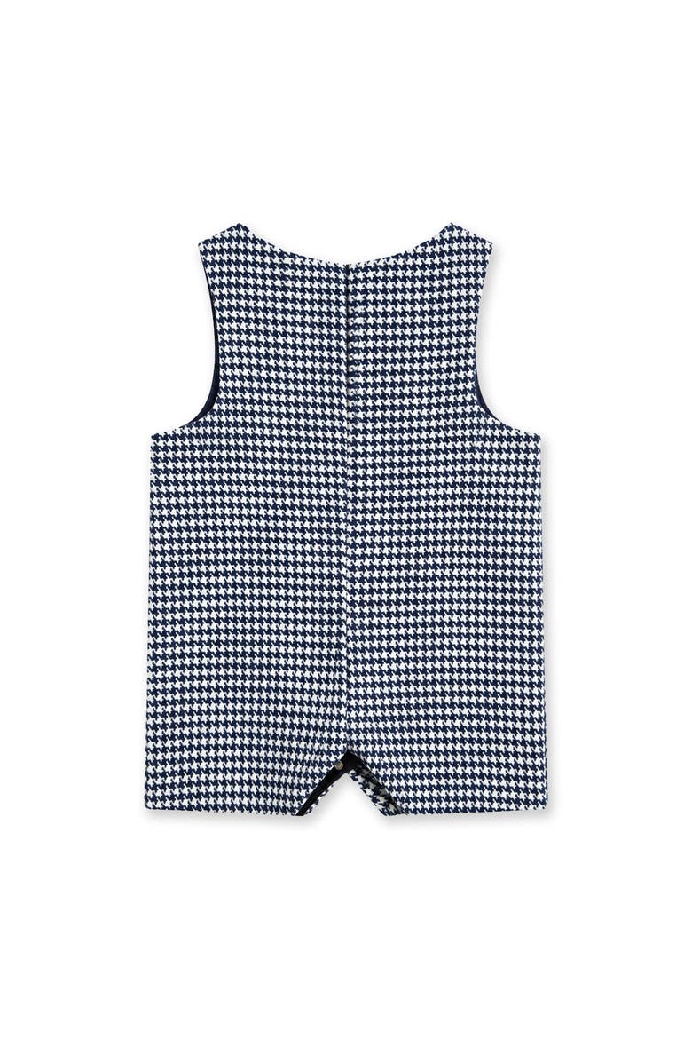 Houndstooth Shortall with Airplane, Alternate, color, Navy & White Houndstooth