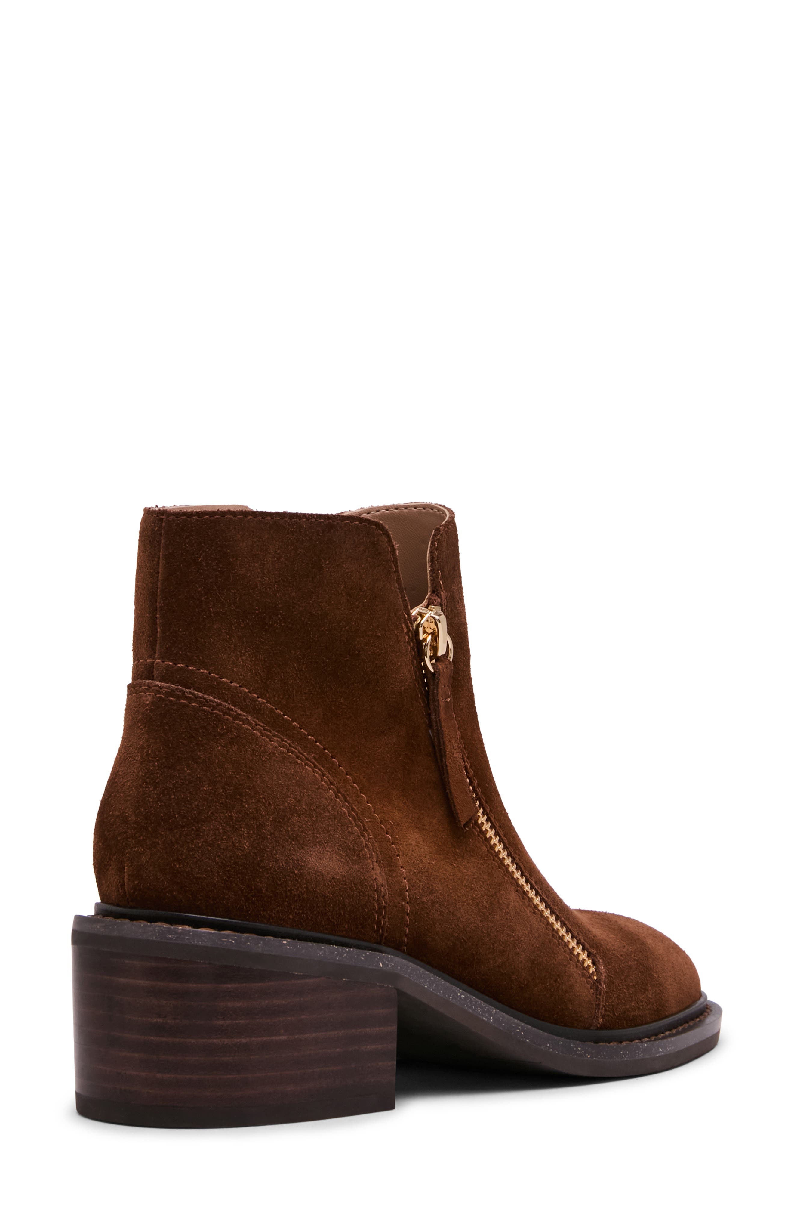 Lilani Waterproof Block Heel Bootie, Alternate, color, CHOCOLATE SUEDE