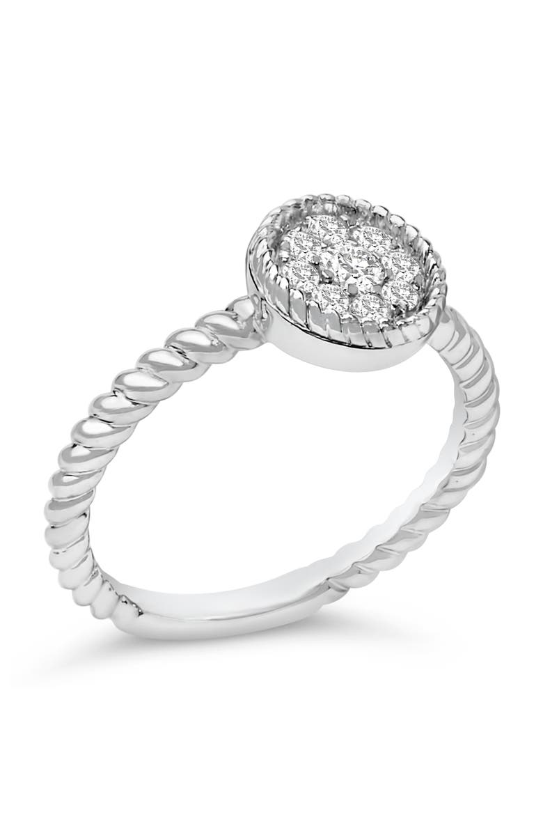 Haus of Brilliance Sterling Silver 1/4 Cttw Diamond Floral Round Braided Ring, Alternate, color, Silver