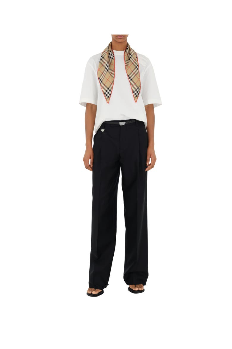 Check Silk Scarf, Alternate, color, Sand beige